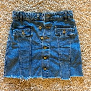 Zara Button-Up Denim Skirt